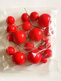 RED BALL CAKE TOPPER 20PC