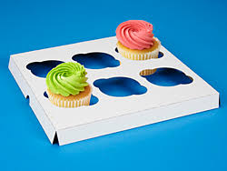 6 CUPCAKE INSERT FITS CAKE BOX 10X10