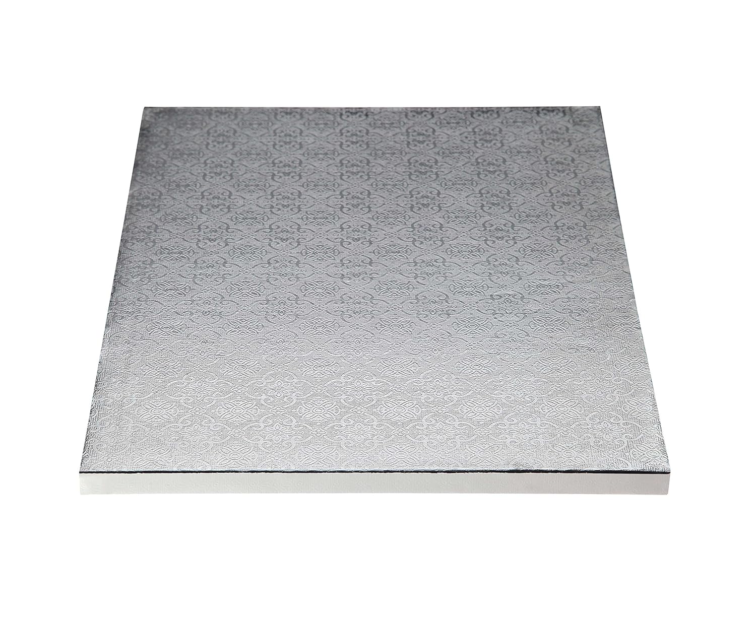 CAKE DRUM SQUARE 6" SILVER