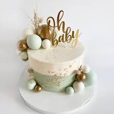 GOLD OH BABY CAKE TOPPER