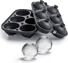 SILICONE ROUND ICE TRAY 6 WELL BLACK
