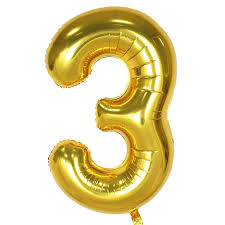 40" GOLD BALLOON NUMBER 3