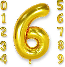 40" GOLD BALLOON NUMBER 6
