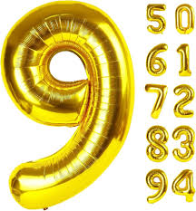 40" GOLD BALLOON NUMBER 9