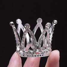 EXPLOSION MINI CROWN CAKE TOPPER SILVER