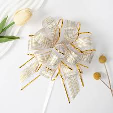 PULL BOW - WHITE/GOLD TRIM