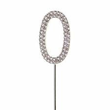 METAL DIAMOND NUMBER 0 TOPPER- SILVER