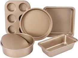 5PC GOLDEN BAKING SET PANS