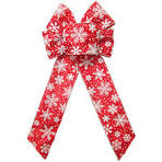 RED SNOWFLAKE CHRISTMAS BOW