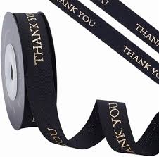 POLYESTER 1/2" RIBBON THANK YOU - BLACK