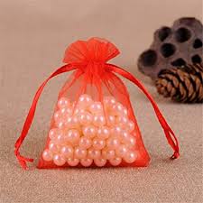 ORGANZA BAG - RED 7X9CM