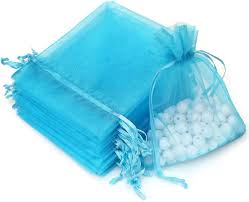 ORGANZA BAG - AQUA BLUE 7X9CM