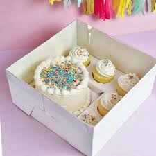 WHITE 12 WELL CUPCAKE BOX W/CAKE INSERT 100CT