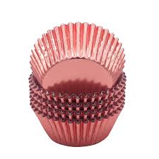 CUPCAKE LINERS MINI ROSE GOLD 100CT