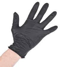BLACK NITRILE GLOVES MEDIUM