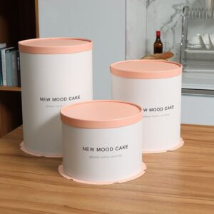 [99RW05KITPink] 99RW05 White Round Cake Box 8.5X9.5"H Pink Top Kit