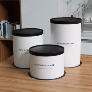 [99RW11KITBlack] 99RW11 White Round Cake Box 11.5X10"H Black Top Kit