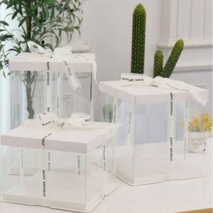 [99SC11KITWhite] 99SC11-Clear Square Cake Box 12x12x9.75 KIT White