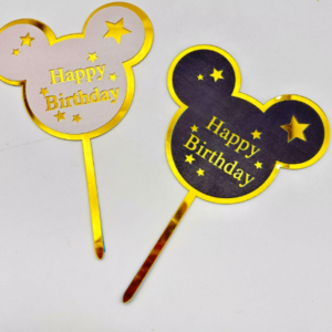 PINK/GOLD HAPPY BIRTHDAY MICKEY MOUSE CAKE TOPPER