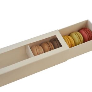 18.8X10.5X5CM WHITE SLIDER MACARON BOX