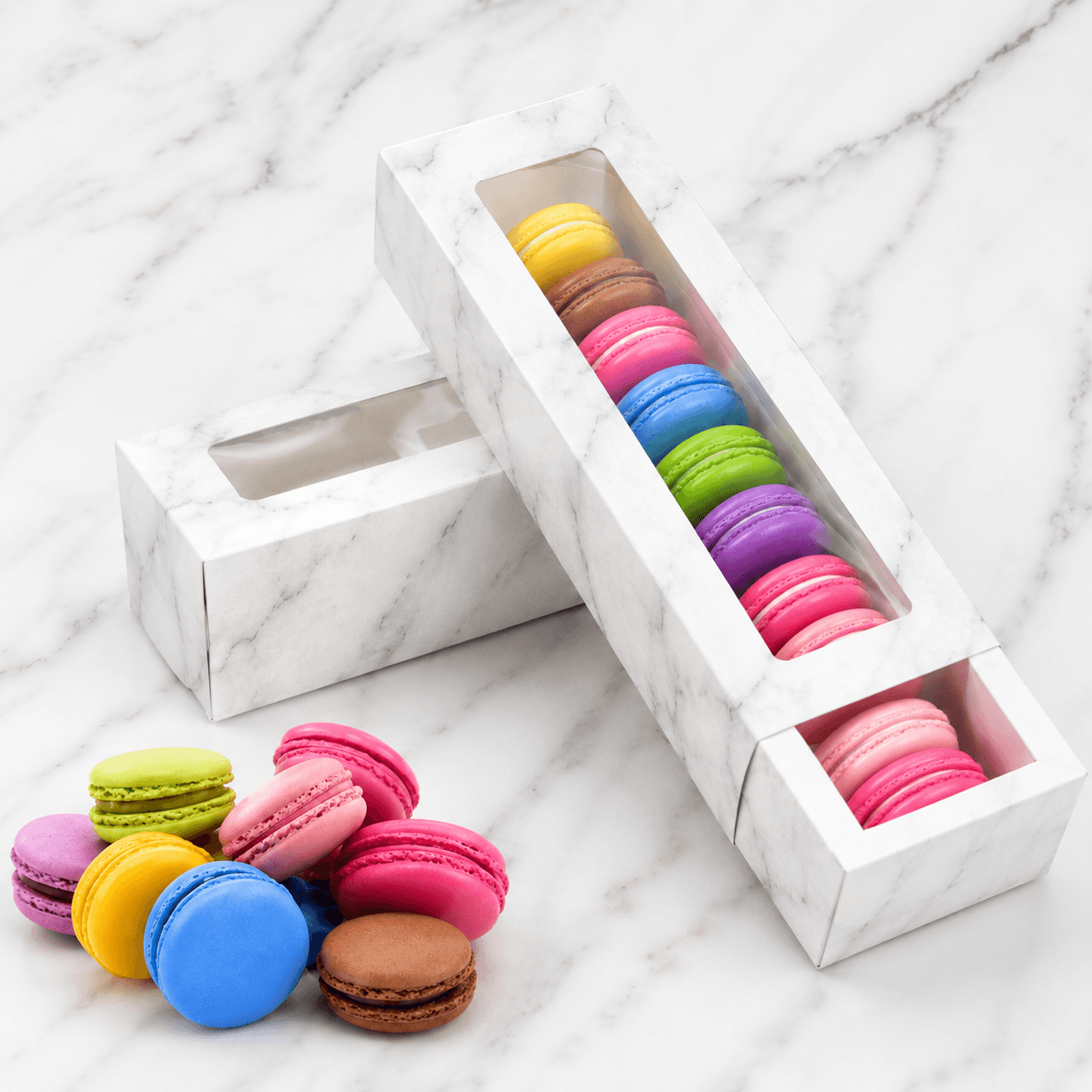 18.8X10.5X5CM MARBLE SLIDER MACARON BOX
