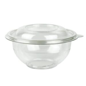 24OZ CLEAR PLASTIC PET BOWLS W/LIDS 750ML (0801-4)