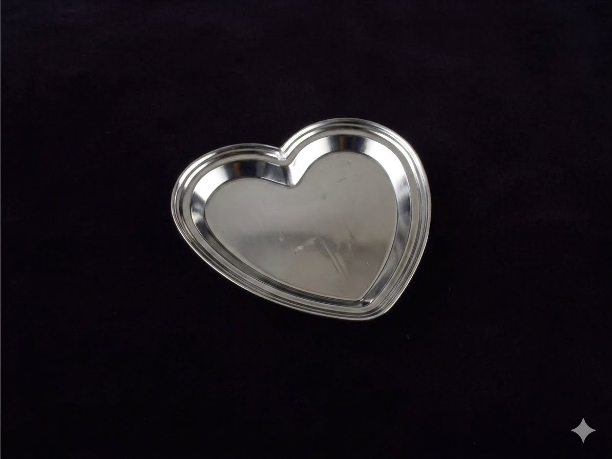 9" SILVER HEART PLATE (FM-06)