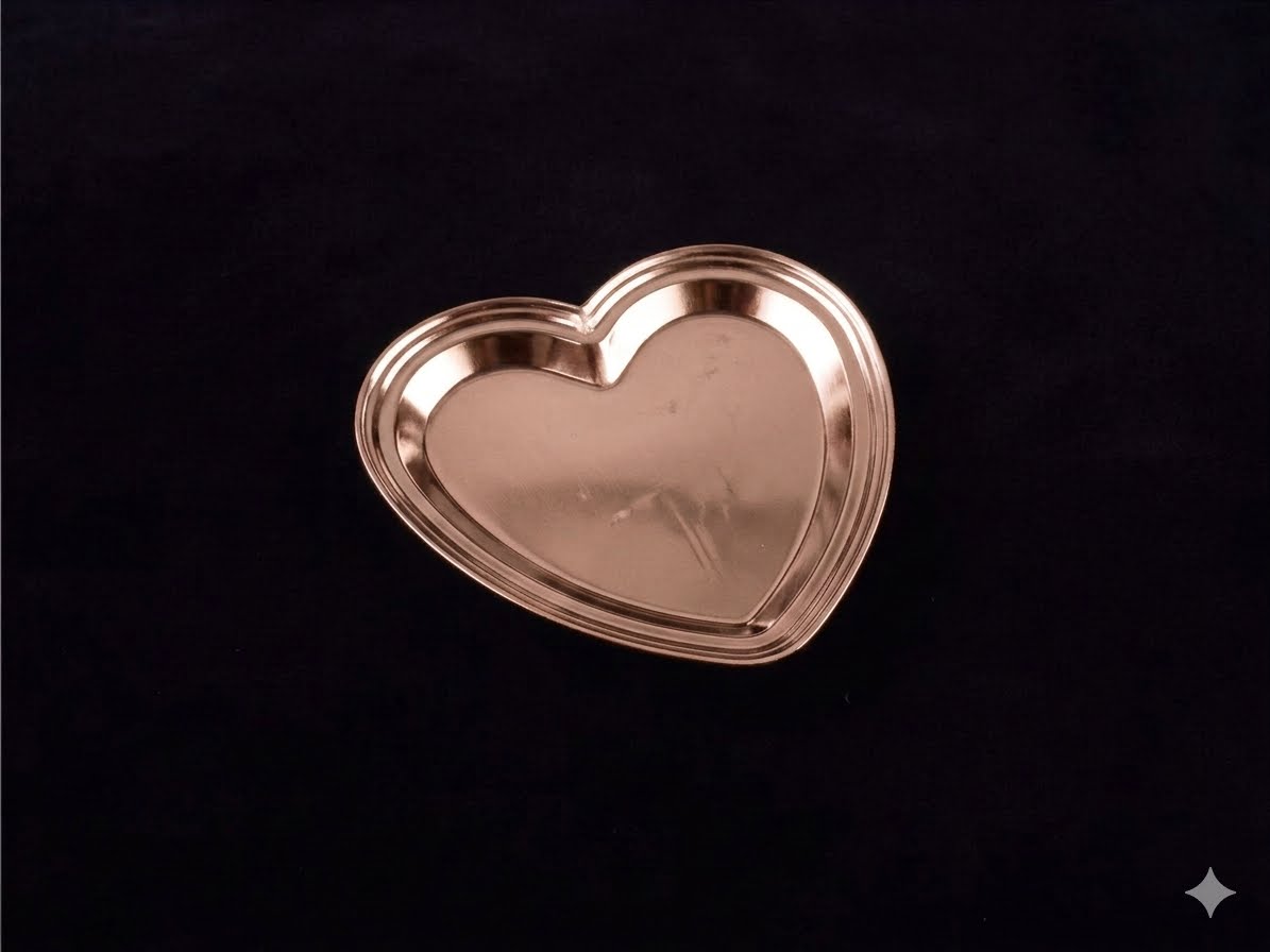 10.25" ROSE GOLD HEART PLATE (FM-07)