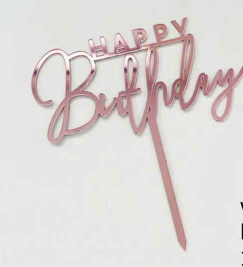 HBD TOPPER DECORATION ROSE GOLD