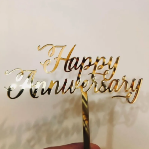 HAPPY ANNIVERSARY - GOLD THIN SCRIPT