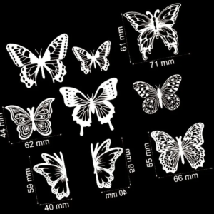 WHITE PLASTIC BUTTERFLY TOPPER