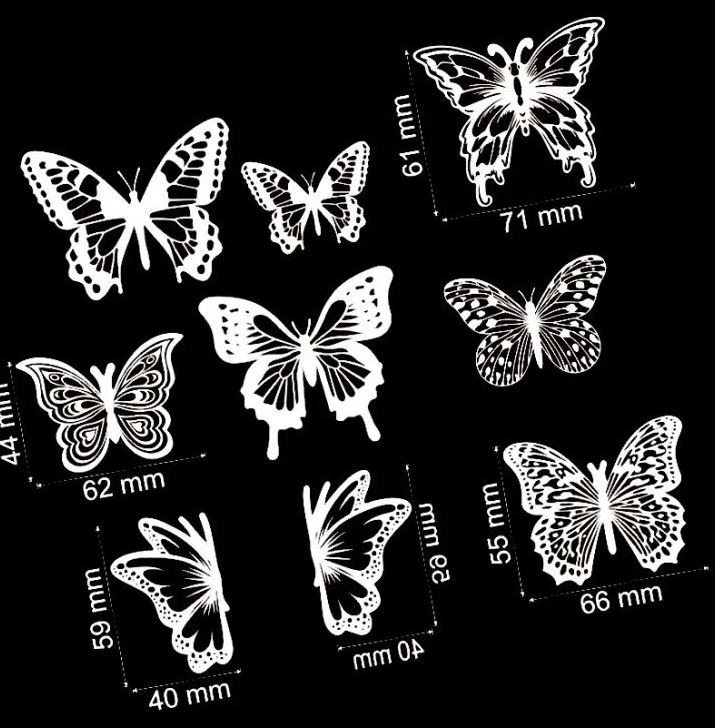 WHITE PLASTIC BUTTERFLY TOPPER