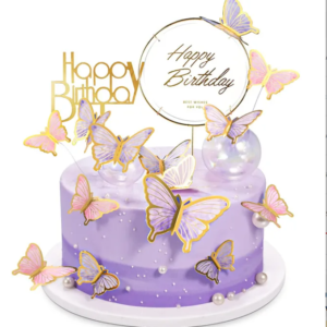 PURPLE/PINK SUIT HAPPY BIRTHDAY BUTTERFLY SET
