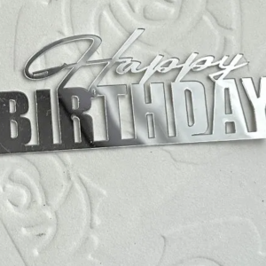 STEMLESS HBD TOPPER - SILVER LOOSE SCRIPT