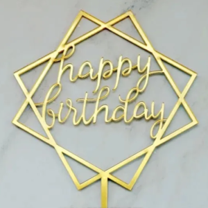 HBD TOPPER DIAMOND SQUARE GOLD STYLE-48