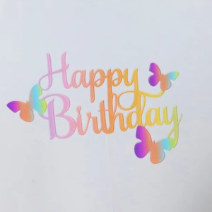 ACRYLIC HBD TOPPER - COLORFUL BUTTERFLIES