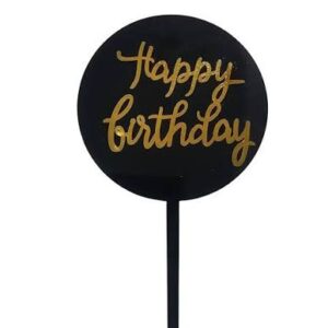 ROUND HBD TOPPER DOUBLE LAYER - BLACK/GOLD