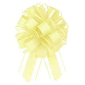 LARGE BOW KNOT RIBBON - WHITE TRIM YELLOW